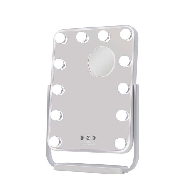 Contour Tri-Tone LED MakeupMirror w 3 light colors & 7X mag round suction mirror - Picture 1 of 9